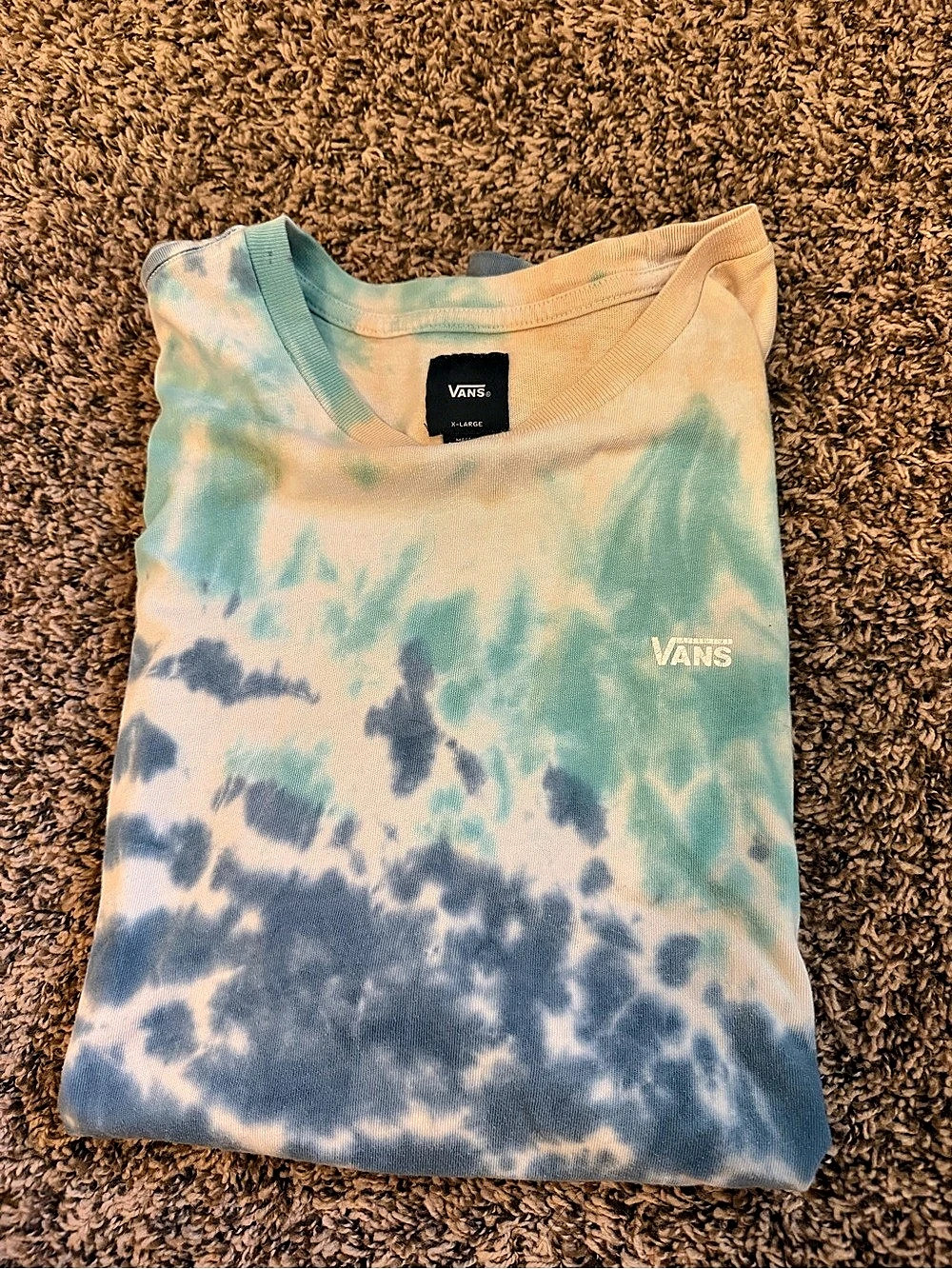 Vans Tie-Dye Tee in Blue & Green Size Large